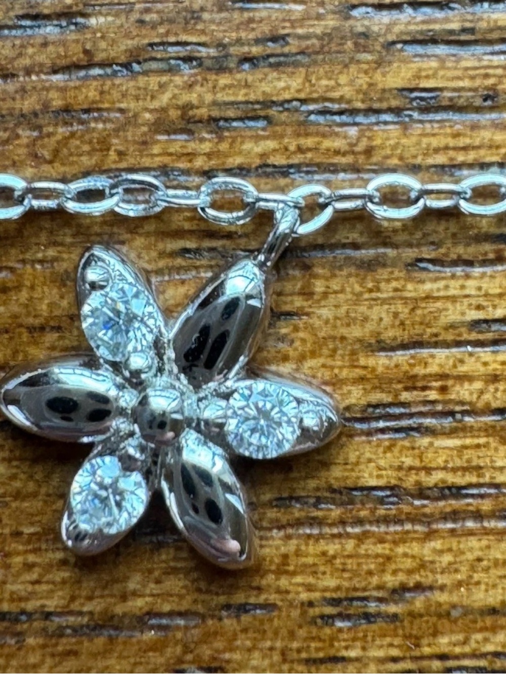 Moissanite 3 Flower/2 Stones Chain 925 Sterling Silver Bracelet - Picture 3 of 14